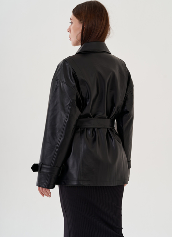 Куртка женская из эко кожи с поясом