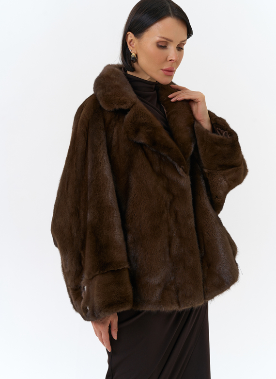 Укороченная шуба из меха норки 