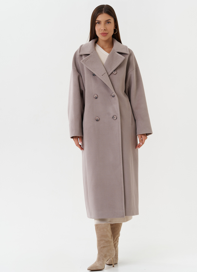 фото Женское двубортное пальто модель № 28102