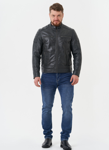 Мужская "мото" куртка из натуральной кожи Мужская "мото" куртка из натуральной кожи