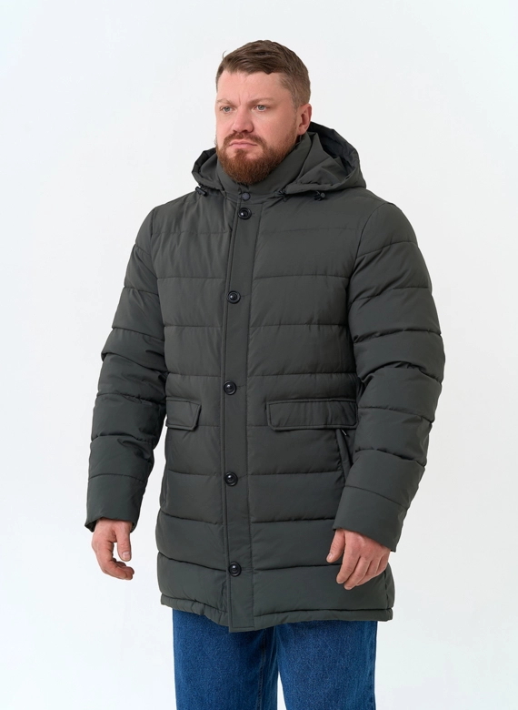 Мужской пуховик с капюшоном фото