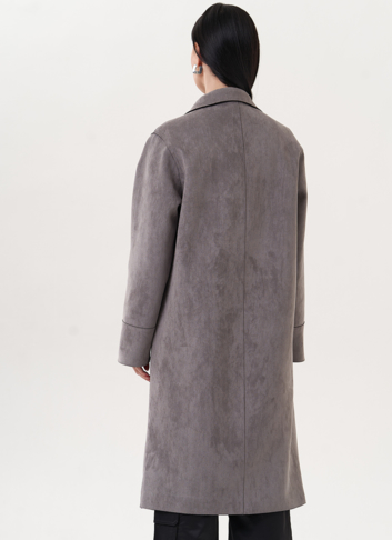 Пальто из эко замши