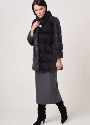 Норковая шуба трансформер, поперечная со стойкой Норковая шуба трансформер, поперечная со стойкой