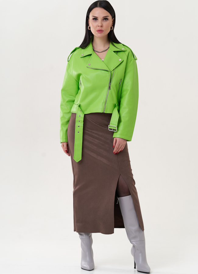 фото Куртка из эко кожи с английским воротником модель № 26798