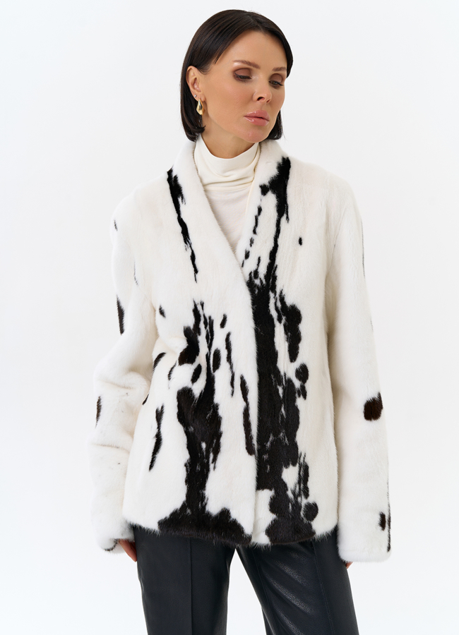 Жакет из меха норки в расцветке 