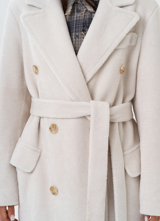 Длинное пальто из шерсти с английским воротником модель № 28537 универмаг малина