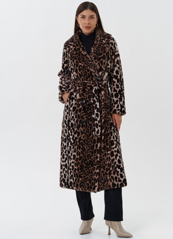 Пальто из эко меха с анималистичным принтом Пальто из эко меха с анималистичным принтом