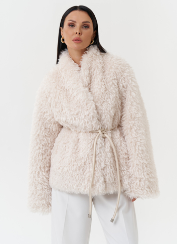 Шуба из эко меха под овчину