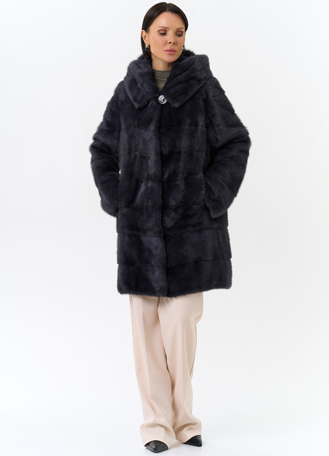 Норковая шуба трансформер с капюшоном модель № 24956 в рассрочку