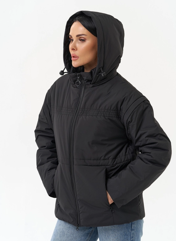 Женская утепленная куртка со съемными рукавами