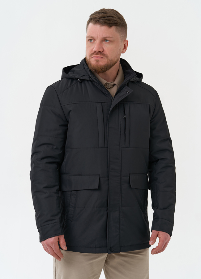 Мужская утепленная куртка с капюшоном модель № 30274 универмаг малина